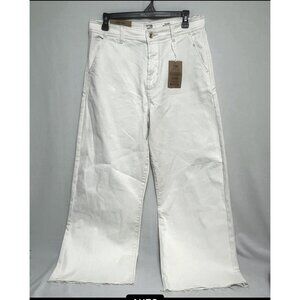 Kensie Vintage Luxe Kaya High Rise Wide Leg Womens Jeans Sz 10/30 Off White Raw